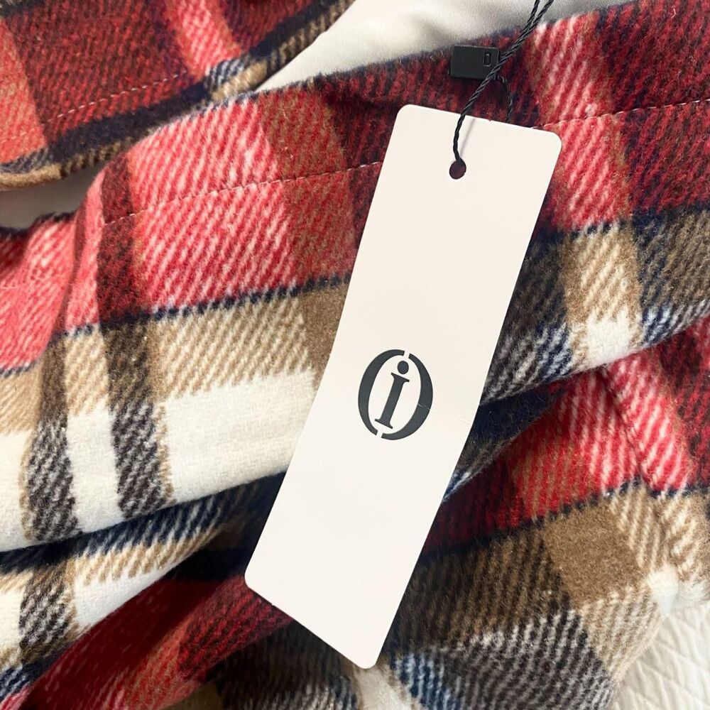 NWT (i) Plus Size 2XL XXL Red Cream Plaid Zipper Fly Tweed Mini Skirt Wool Blend - Picture 7 of 7